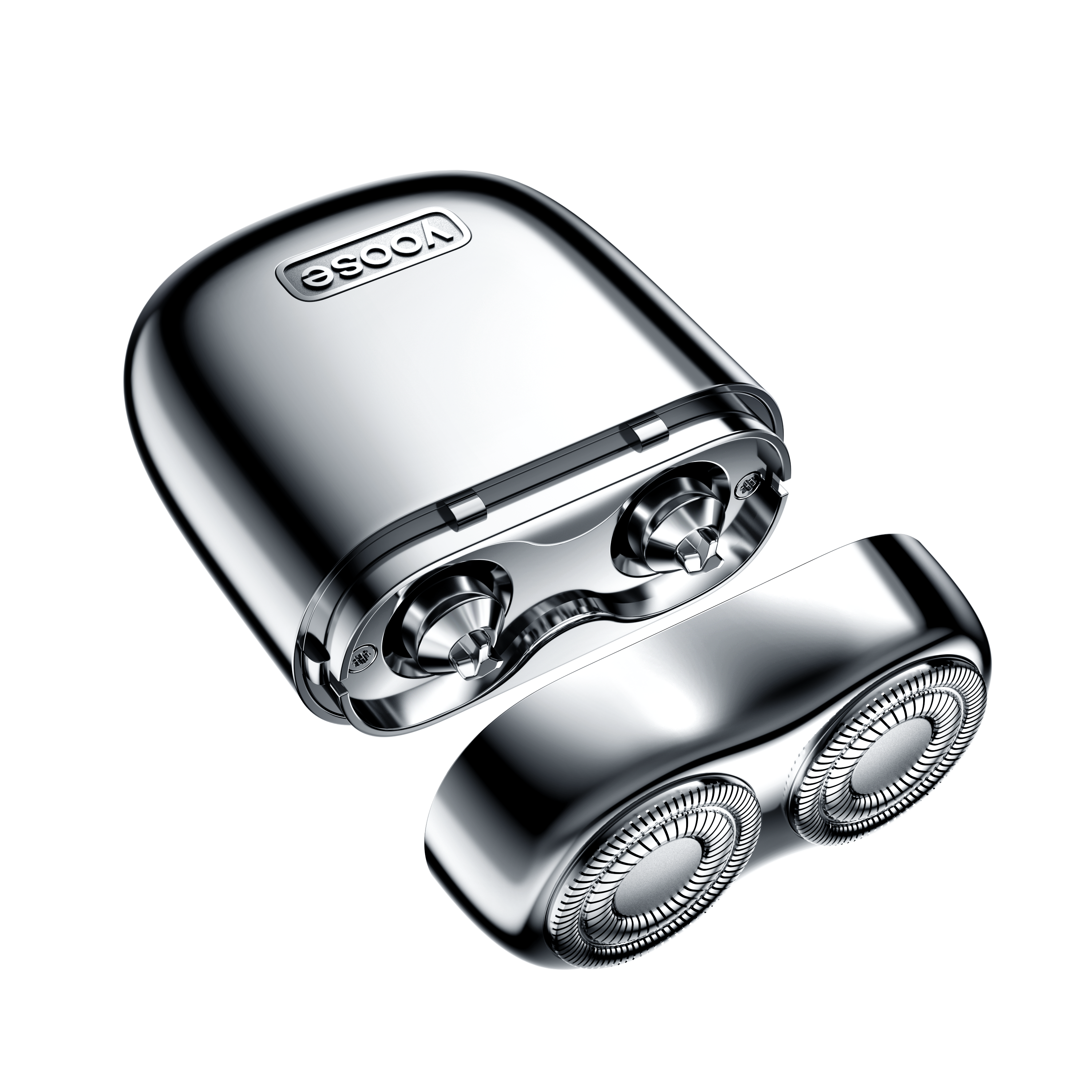yoose mini rotary shaver equipped dual motors for fast shaving and magnetic technology for easy cleaning